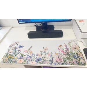31x 11.5'' Watercolor Wildflower Extended Mouse Pad for Home and Office